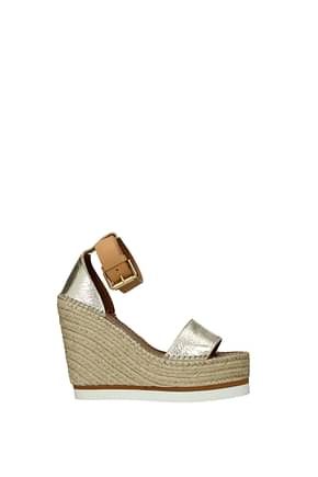 See by Chloé Wedges Women Leather Gold