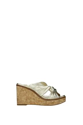 Jimmy Choo Zeppe narisa Donna Pelle Oro Champagne