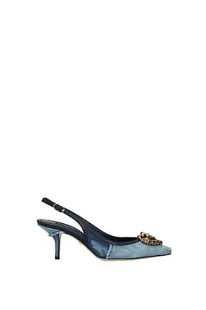 Dolce&Gabbana Sandals cardinale Women Fabric  Blue Denim