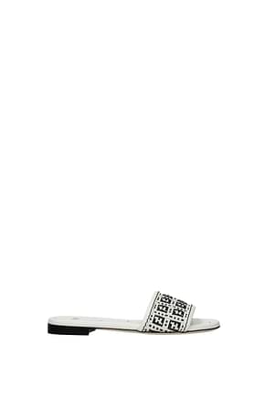 Fendi Slippers and clogs Women Leather White Black