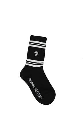 Alexander McQueen Socks Men Cotton Black White
