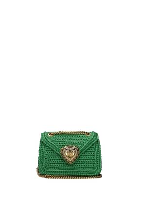 Dolce&Gabbana Shoulder bags devotion Women Raffia Green