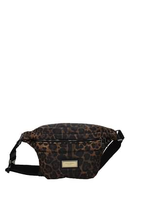 Dolce&Gabbana Backpack and bumbags Men Fabric  Brown Leopard