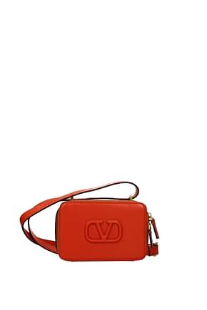 Valentino Garavani Crossbody Bag Women Leather Orange
