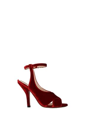 Fendi Sandals Women Velvet Red