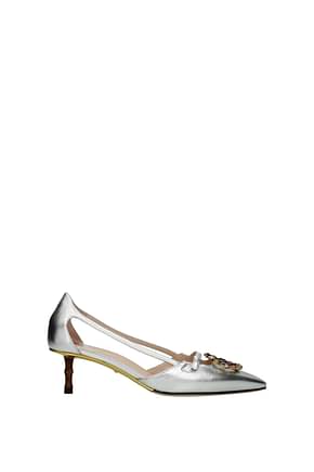 Gucci Sandals Women Leather Silver