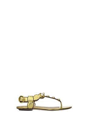 Gucci Sandals Women Leather Gold