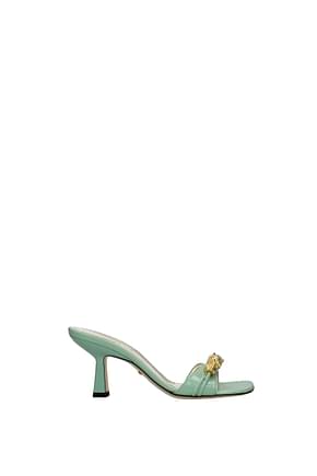 Gucci Sandals Women Leather Green Teal