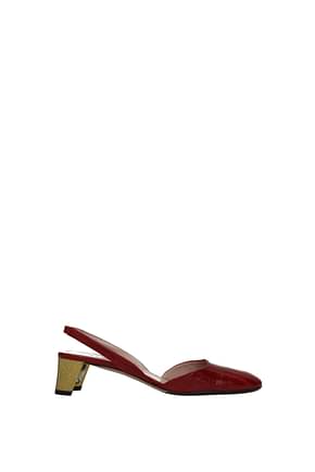 Gucci Sandals Women Leather Red
