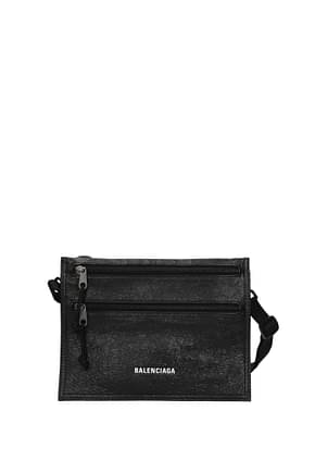 Balenciaga Crossbody Bag Men Leather Black