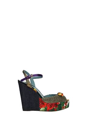 Dolce&Gabbana Sandals Women Fabric  Multicolor
