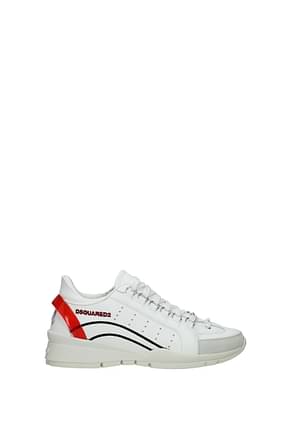 Dsquared2 Sneakers Mujer Piel Blanco Rojo