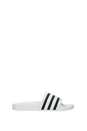 Adidas Slippers and clogs Men Rubber White Black