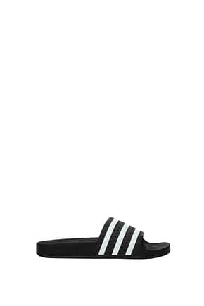 Adidas Slippers and clogs Women Rubber Black White