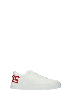 GCDS Sneakers Uomo Pelle Bianco Rosso