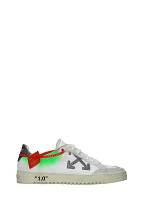 Off-White Sneakers Donna Pelle Bianco Verde Fluo