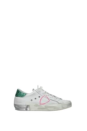 Philippe Model Sneakers prsx low Mujer Piel Blanco verde