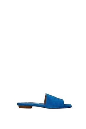Aquazzura Slippers and clogs Women Suede Blue Turquoise