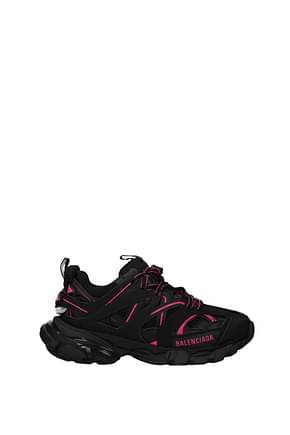 Balenciaga Sneakers track Mujer Poliuretano Negro Rosa Fluo