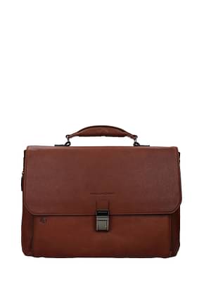 Piquadro Work bags Men Leather Brown Leather