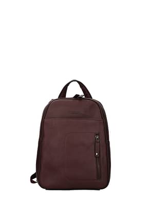 Piquadro Backpacks and bumbags Women Leather Red Bordeaux