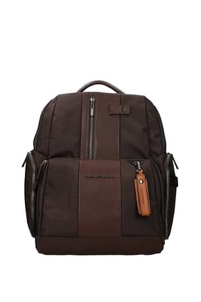 Piquadro Backpack and bumbags Men Fabric  Brown Dark Brown