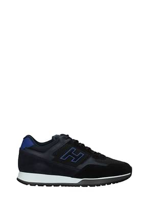 Hogan Sneakers h321 Homme Suède Bleu Noir