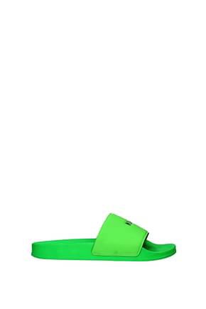MSGM Slippers and clogs Men Polyurethane Green Fluo Green