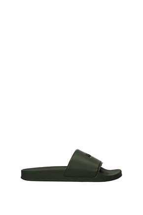 MSGM Slippers and clogs Men Polyurethane Green Military Green