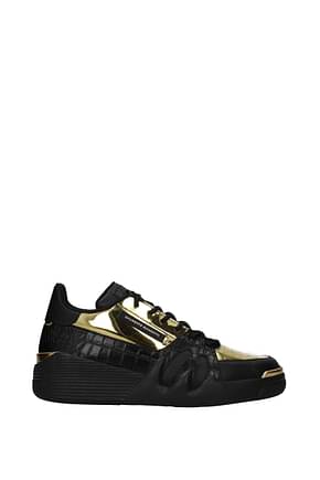 Giuseppe Zanotti Sneakers talon Men Leather Black Gold