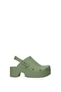 Xocoi Slippers and clogs Women Polyurethane Green Military Green