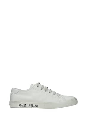 Saint Laurent Sneakers malibu Homme Cuir Blanc Blanc Optique