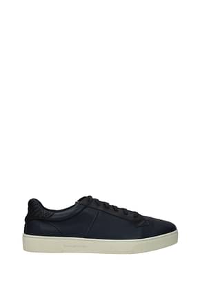 Zegna Sneakers Men Leather Blue Blue Navy