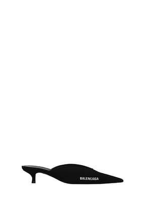 Balenciaga Sandals Women Fabric  Black White