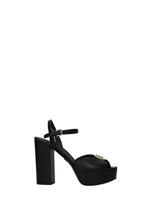 Dolce&Gabbana Sandales Femme Cuir Noir