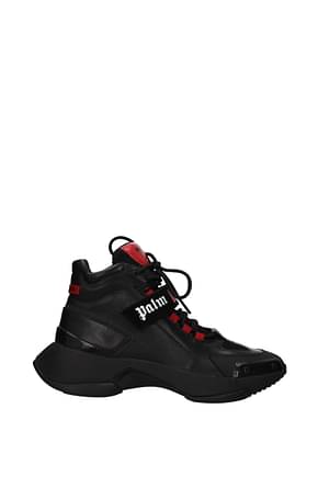 Palm Angels Sneakers Uomo Pelle Nero Rosso
