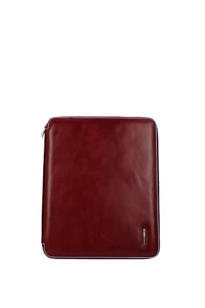 Piquadro Gift ideas A4 notepad holder Men Leather Red Dark Red
