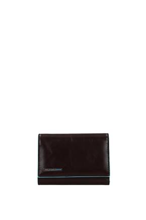 Piquadro Wallets Women Leather Brown Mahogany