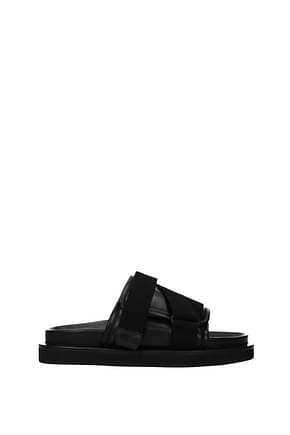 Ambush Slippers and clogs padded Men Leather Black