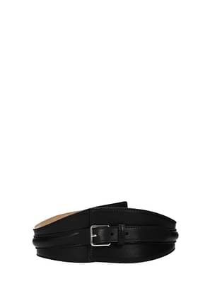 Alexander McQueen High-waist belts Women Leather Black