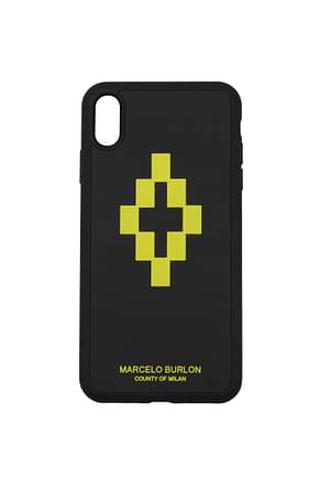 Marcelo Burlon Iphone Taschen iphone xs max Herren Polycarbonat Schwarz Gelb