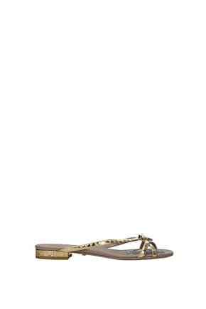 Valentino Garavani Slippers and clogs Women Leather Gold