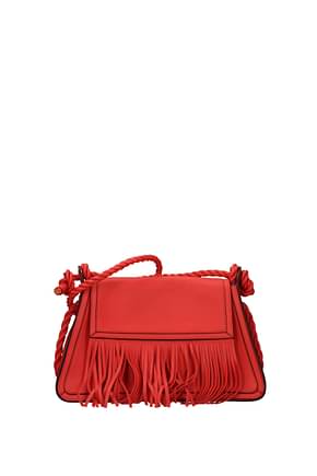 Valentino Garavani Crossbody Bag Women Leather Red Gerbera