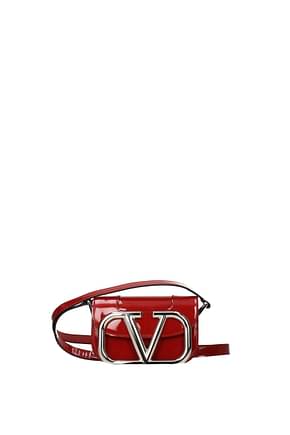 Valentino Garavani Crossbody Bag Women Patent Leather Red Dark Red