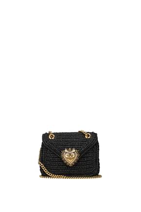 Dolce&Gabbana Shoulder bags devotion Women Raffia Black