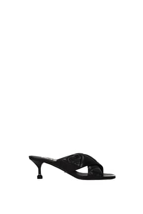 Prada Sandals Women Leather Black