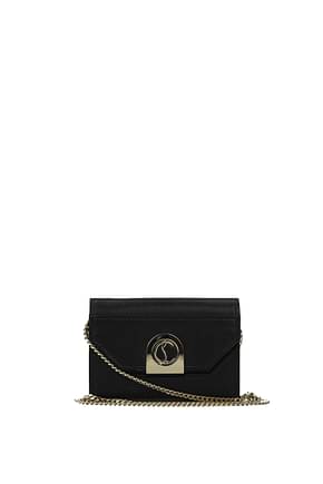 Louboutin Document holders Women Leather Black Gold