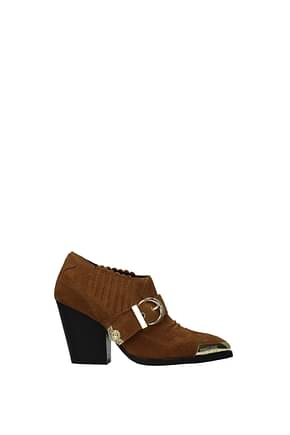 Versace Jeans Ankle boots couture Women Suede Brown Cognac