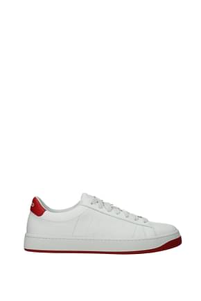 Kenzo Sneakers Uomo Pelle Bianco Rosso