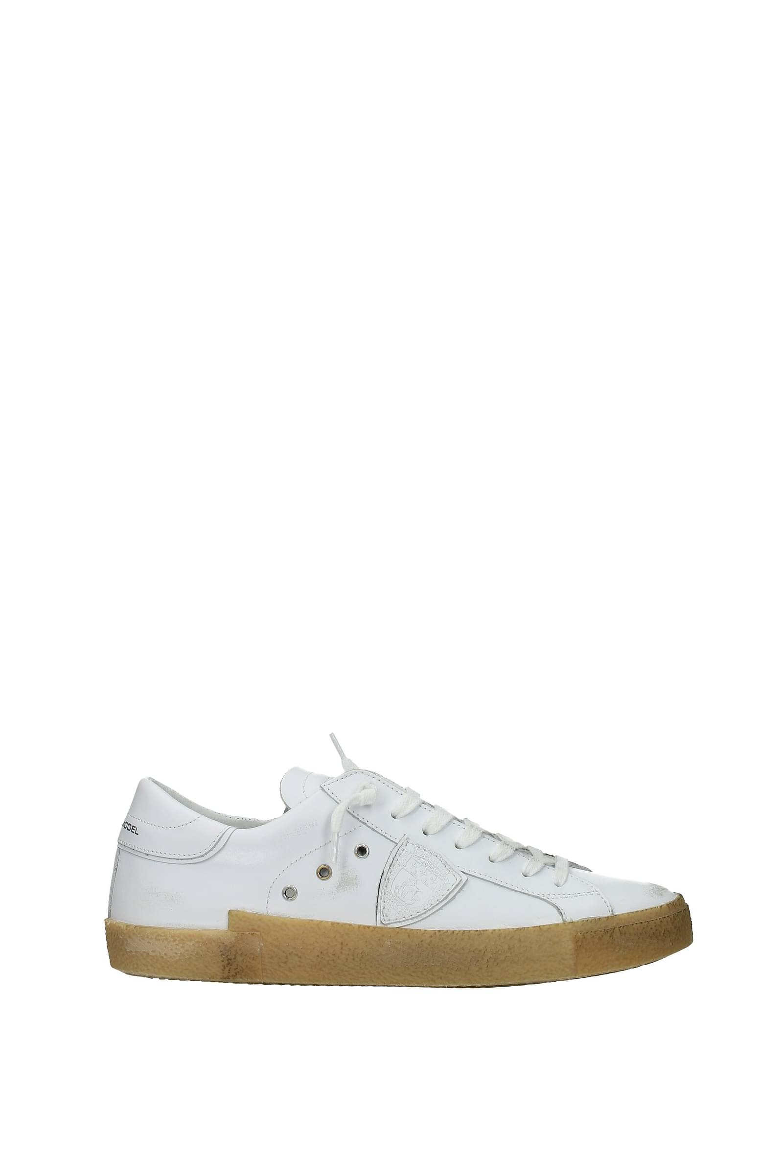 Mens Trainers Philippe Model Trainers Philippe Model Leather Sneakers in White for Men 